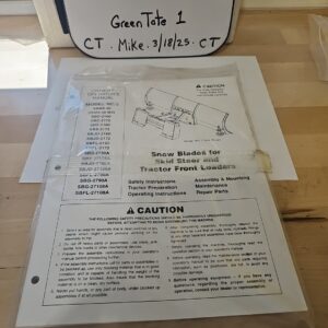 Snow Blades for Skid Steer and Tractor Front Loaders Owners Manual By Worksaver