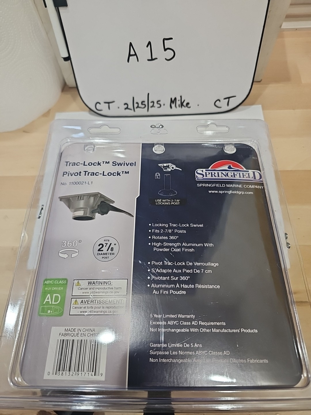 Springfield Marine 1100021L1 Trac-Lock Slide and Swivel New In Original Pkg