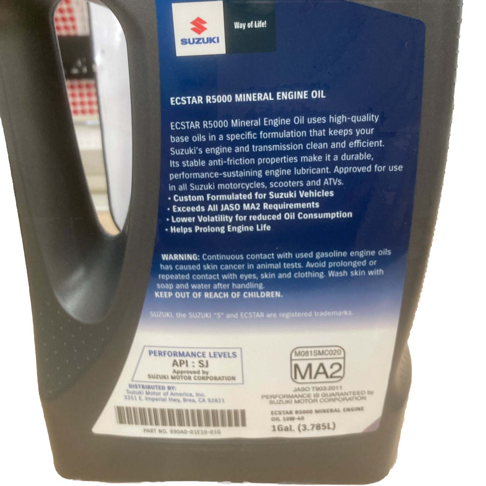 Suzuki Ecstar R5000 10w-40 4T Engine Oil MA2 (1 Gallon) - Image 4
