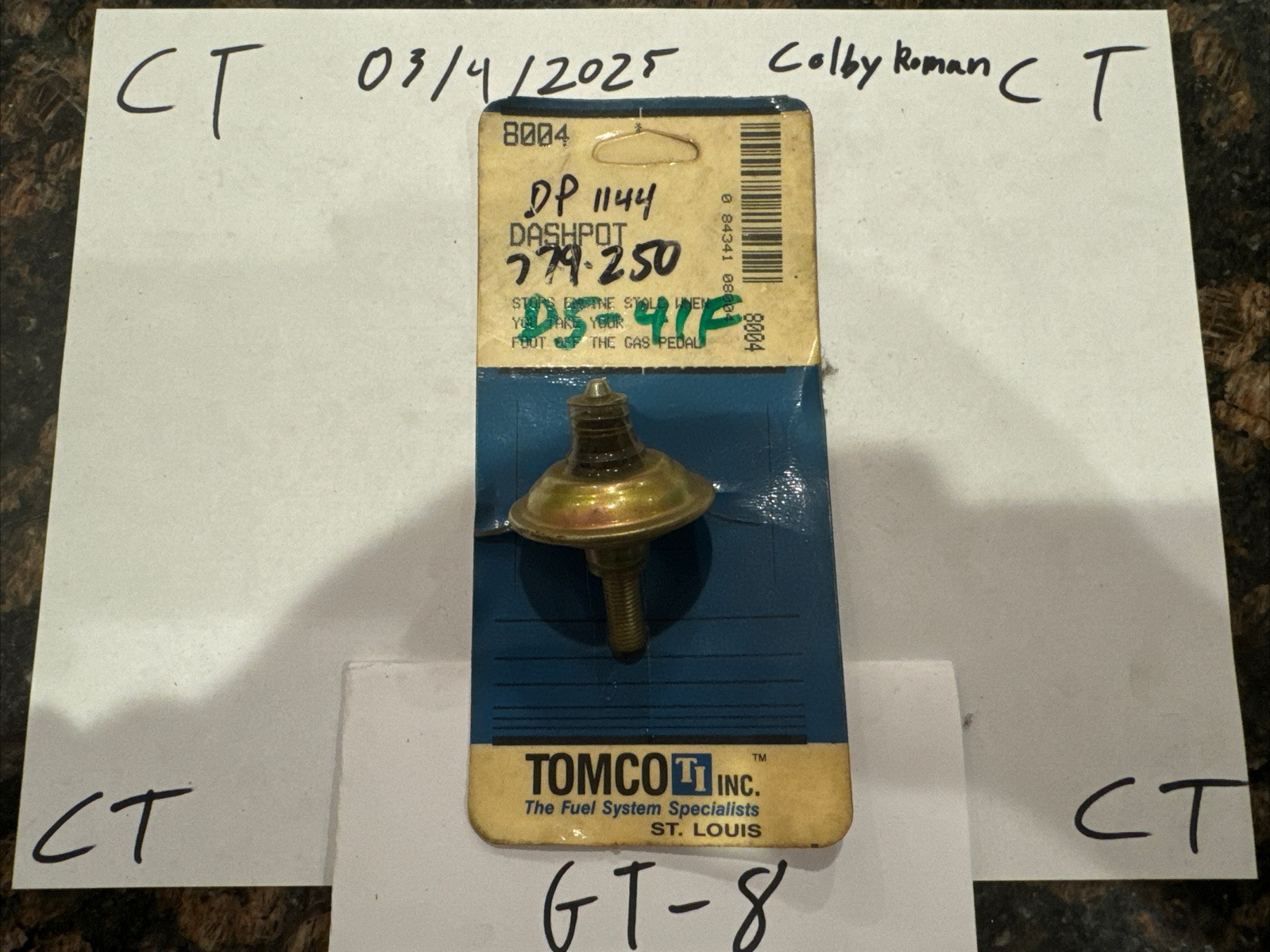 Tomco 8004 Carburetor Dashpot Dash Pot