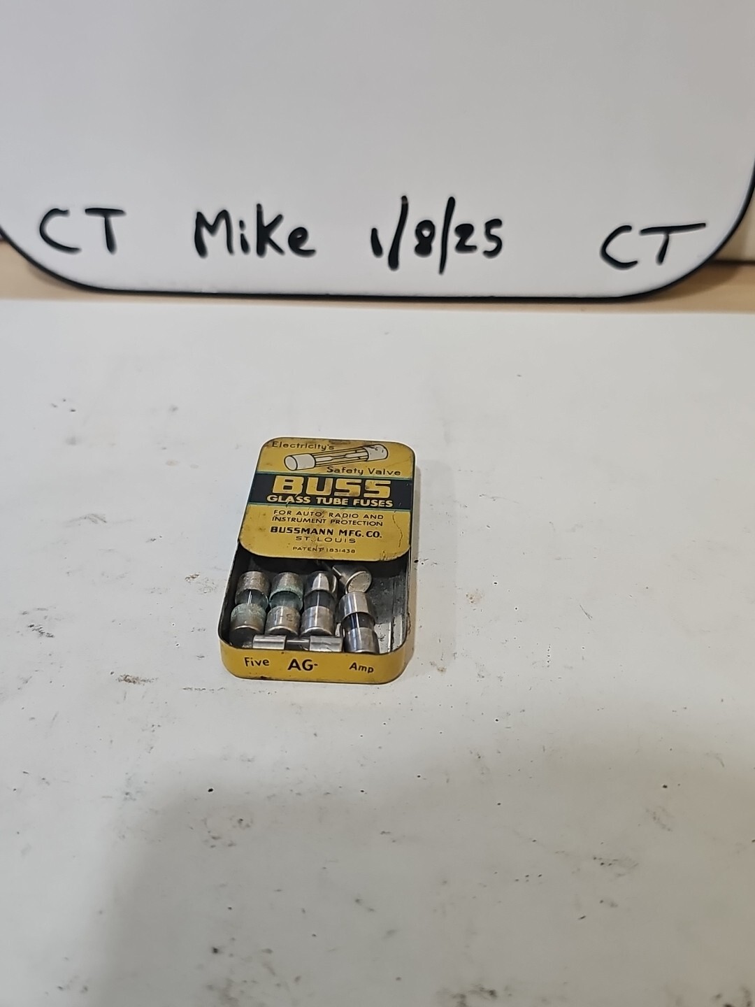 VINTAGE BUSS GLASS TUBE FUSES- BUSSMAN AG 1 - (1 Pkg Of 5 Fuses)
