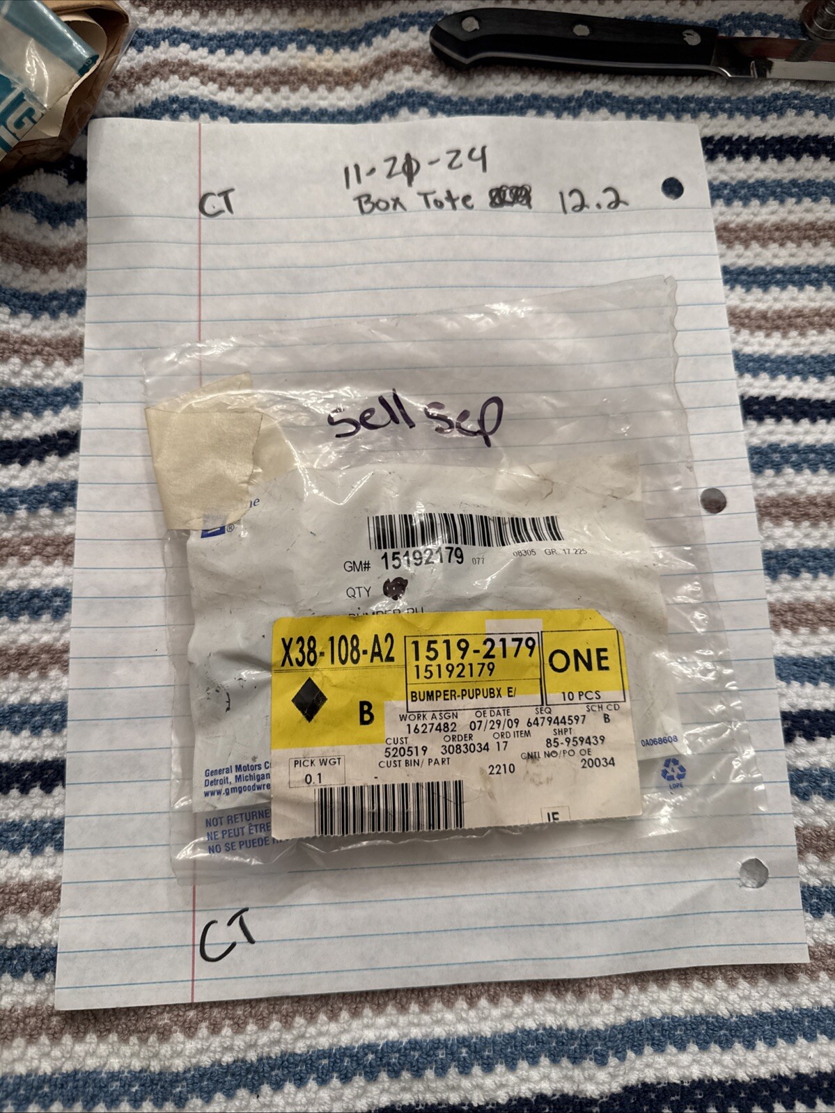 (1) GENUINE GM ACDELCO 15192179 TAILGATE RUBBER BUMPER