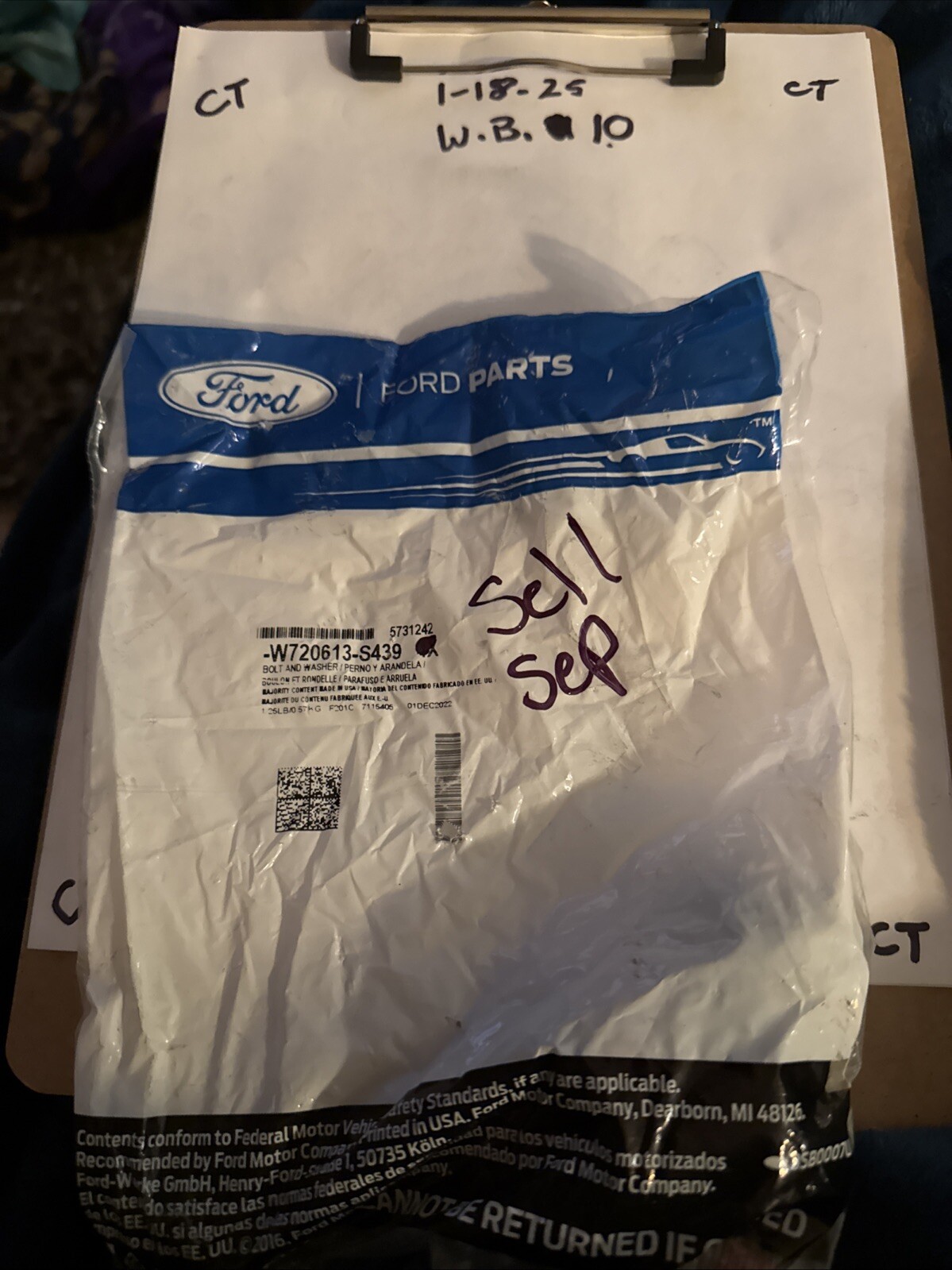 (1) Genuine Ford Caliper Mount Bolt W720613-S439 Sold Individually