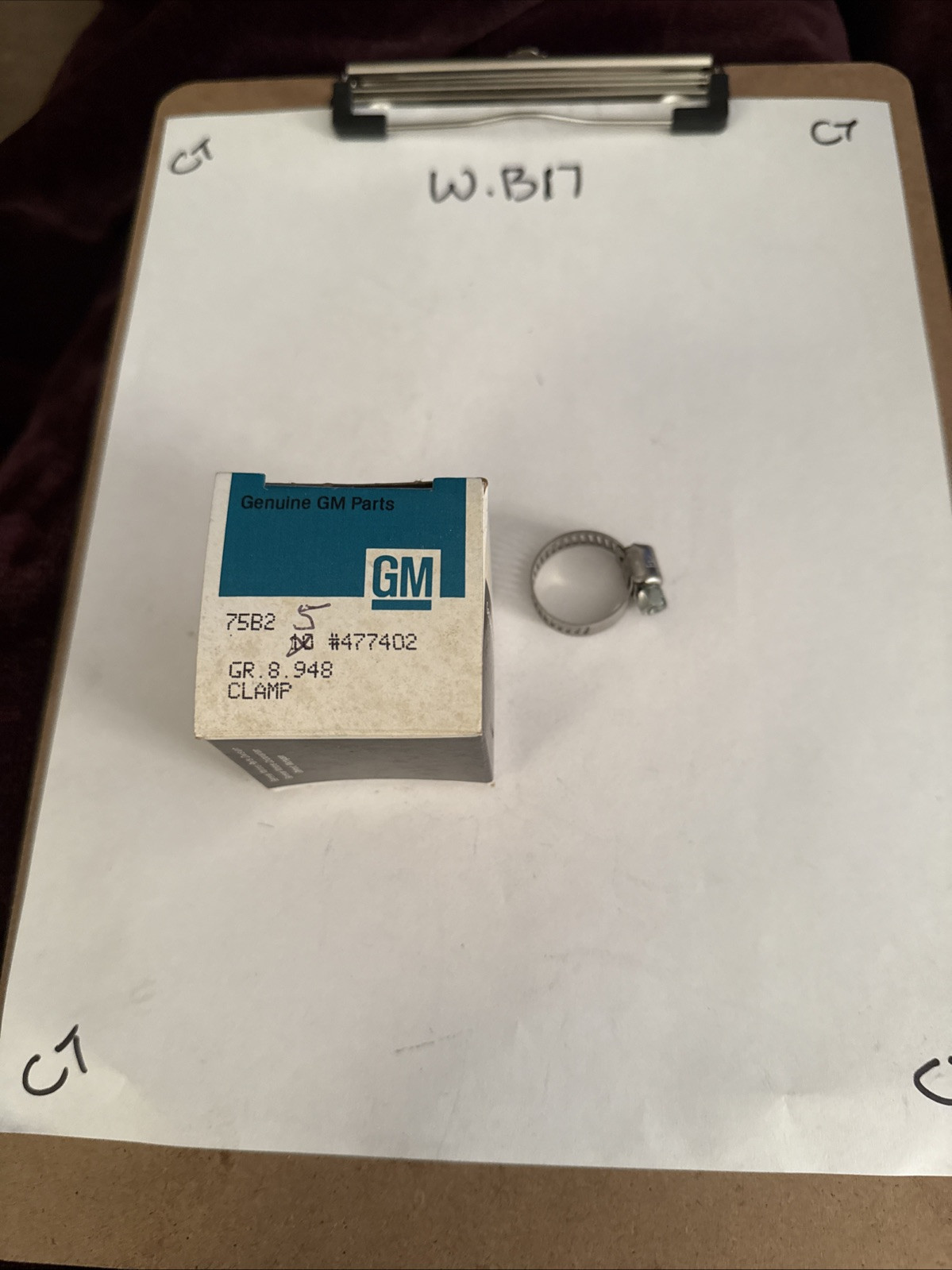 (1) Gm Clamp 477402 Sell Separately