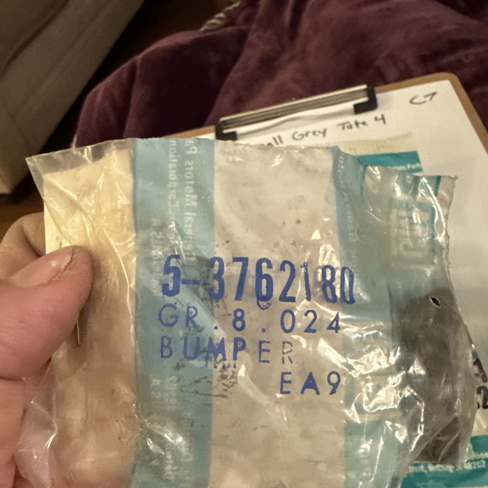 (1) NOS 1968 Camaro Hideaway Headlight Rubber Bumper 3762180 Sold Individually - Image 3