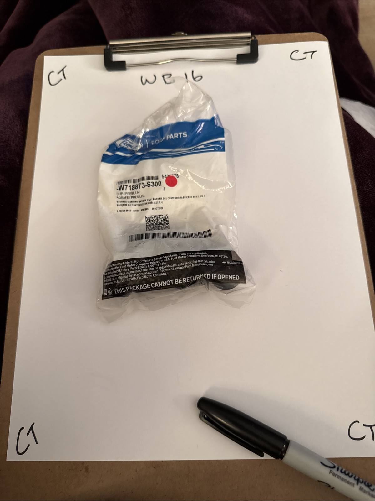 (1) W718873S300 - CLIP - Ford Sold Individually