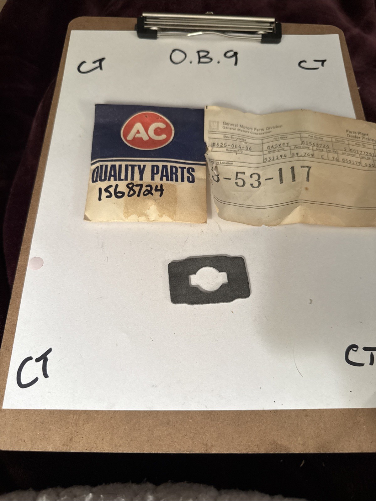 1958-68 CORVETTE TACH DRIVE SPEEDO CASE RUBBER GASKET OEM NOS 1568724 Gm