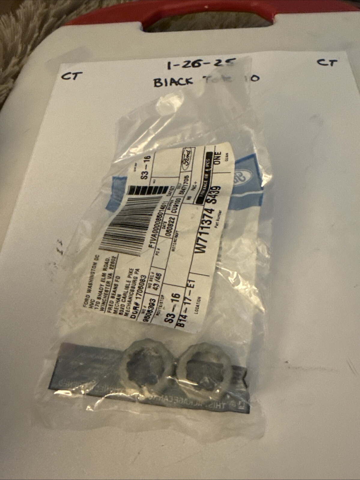 (2) Genuine Ford Outer Tie Rod Retainer Nuts W711374-S439 - Image 4