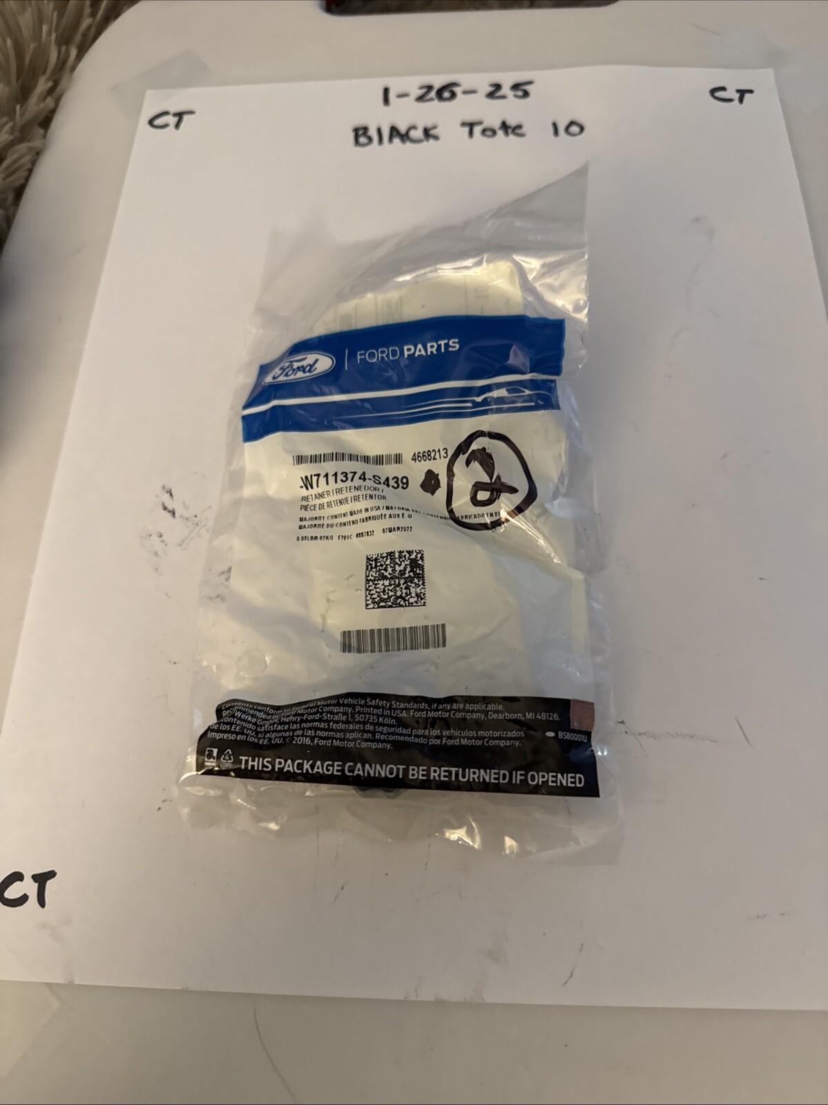 (2) Genuine Ford Outer Tie Rod Retainer Nuts W711374-S439