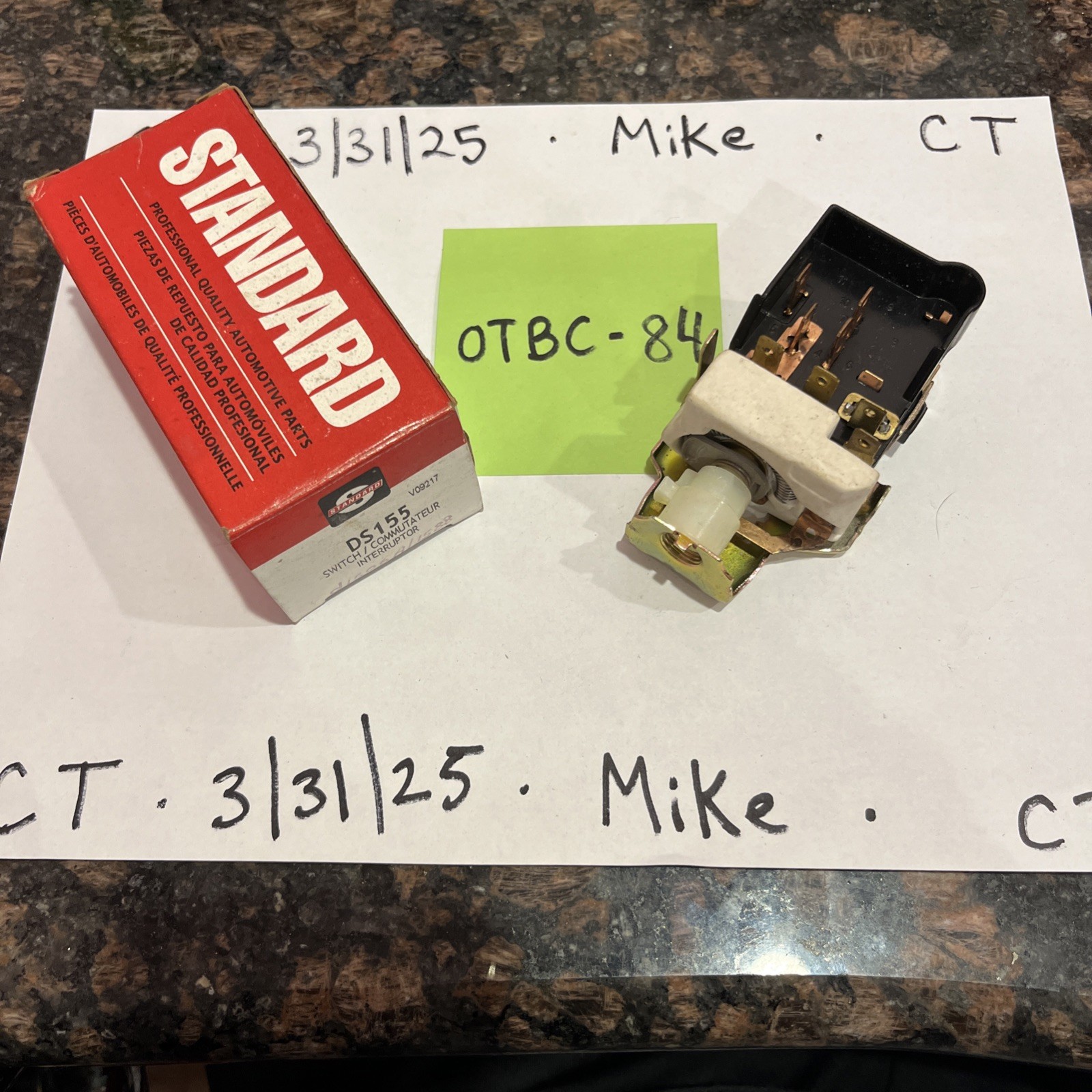 64-9 Corvair Headlight Switch DS-155T