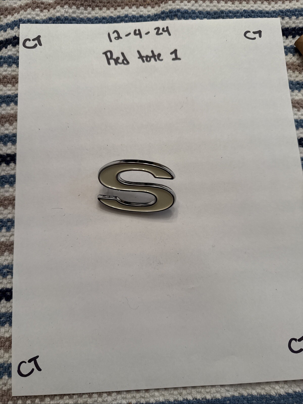 70 71 72 EL CAMINO SUPER STOCK NOS TAILGATE PANEL NAME LETTER PLATE "S" See Pic