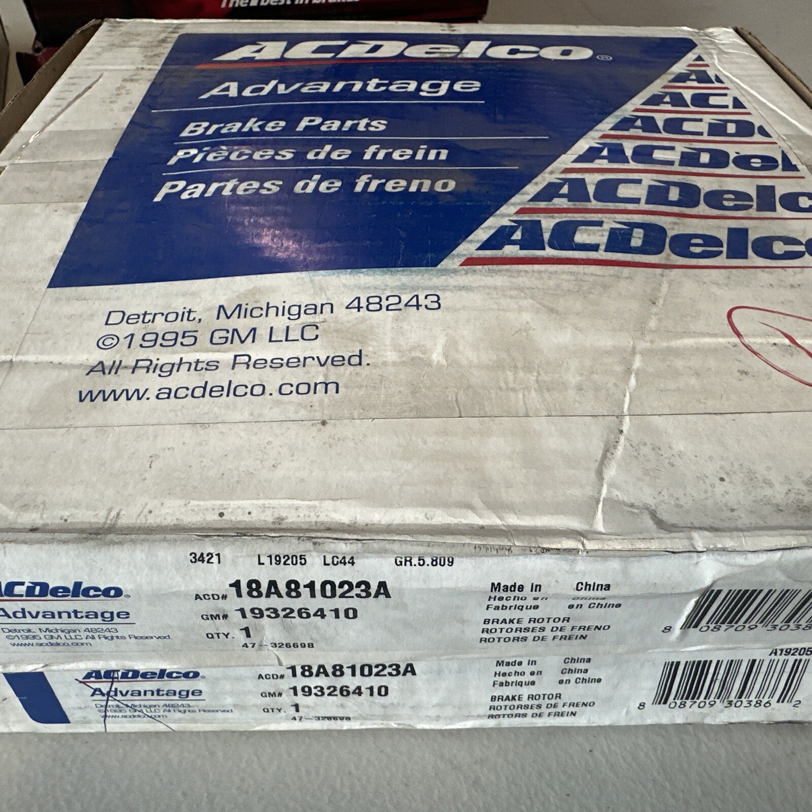 ACDelco (1) Disc Brake Rotor 18A81023A 19326410