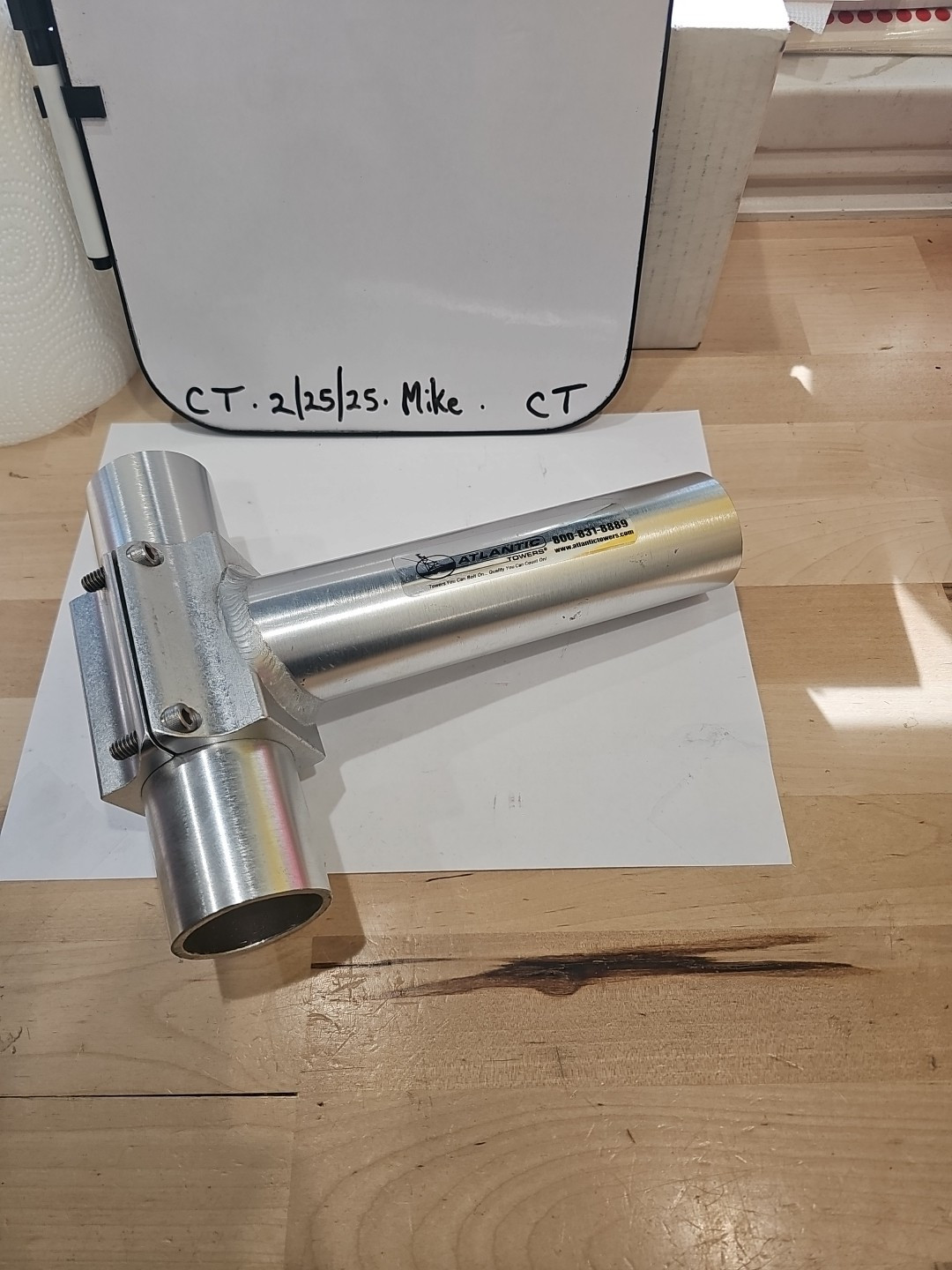 Atlantic Towers Bolt On Boat Tower T-section 1-7/8" Pipe O.D.