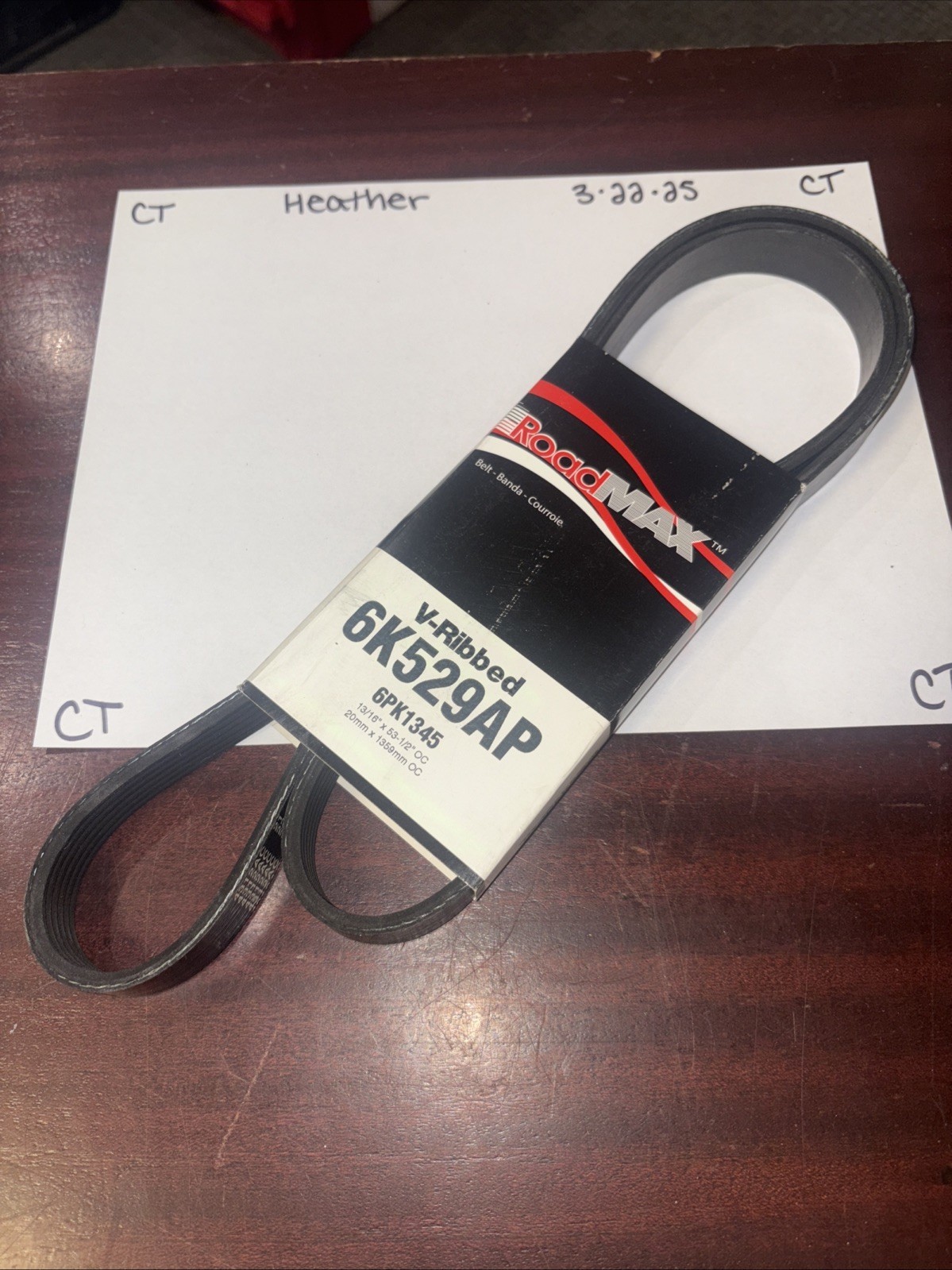 Automotive V-Ribbed Belt(Standard) Roadmax 6K529AP (6PK1345)