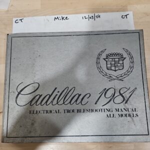 Book, 1981 Cadillac Electrical Troulbleshooting Manual-All models