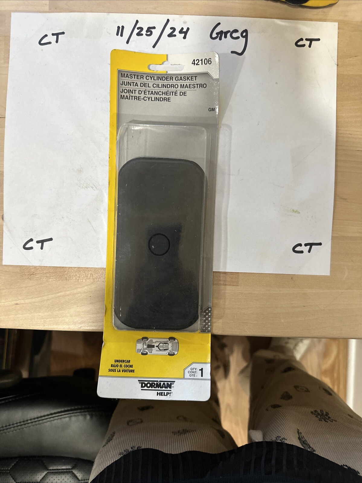 Brake Master Cylinder Reservoir Cap Gasket-Cap Gasket Dorman 42106