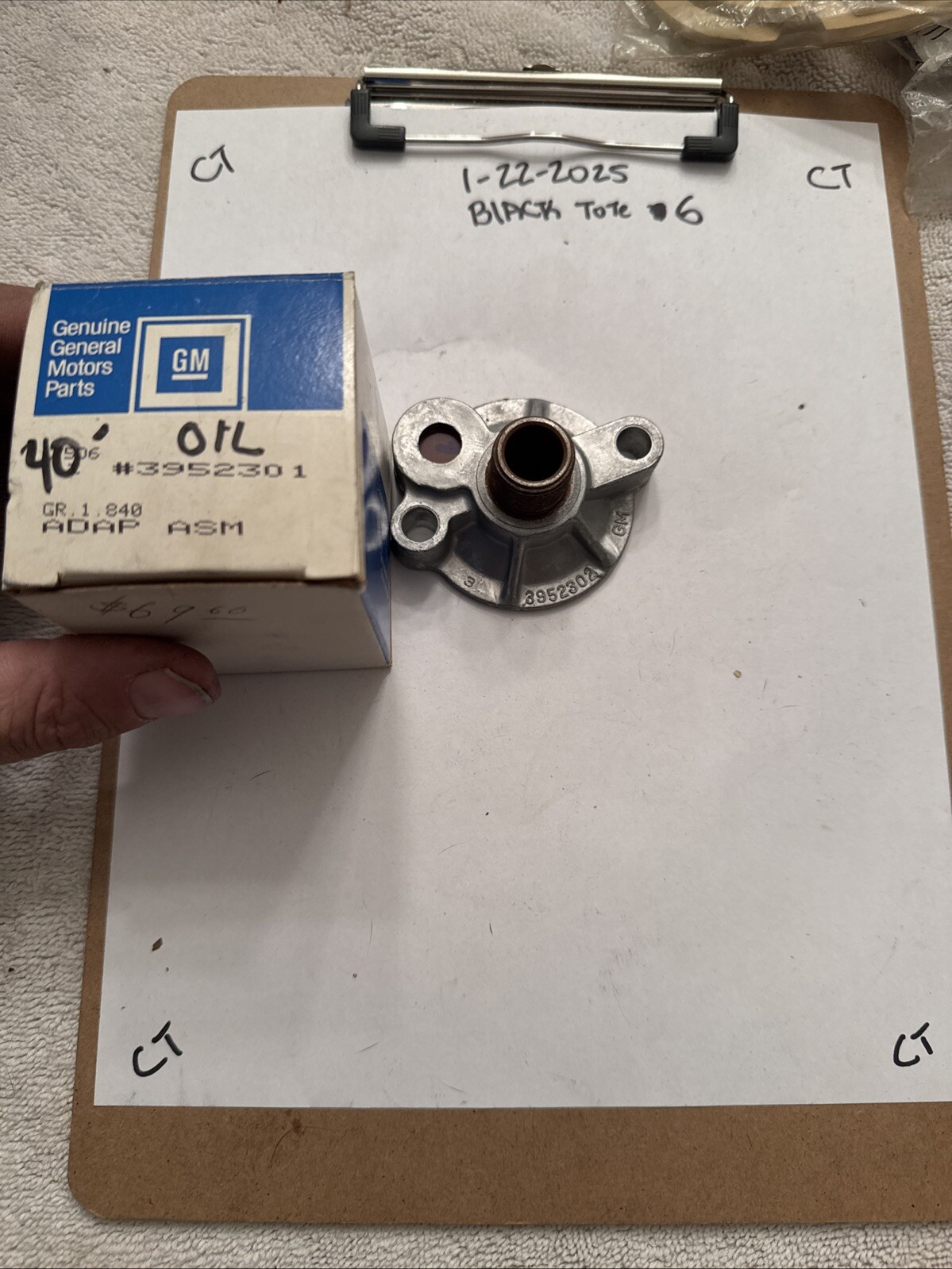 Camaro Corvette Impala Nova V8 Oil Filter Adapter - 1968-82 - NOS - GM# 3952301