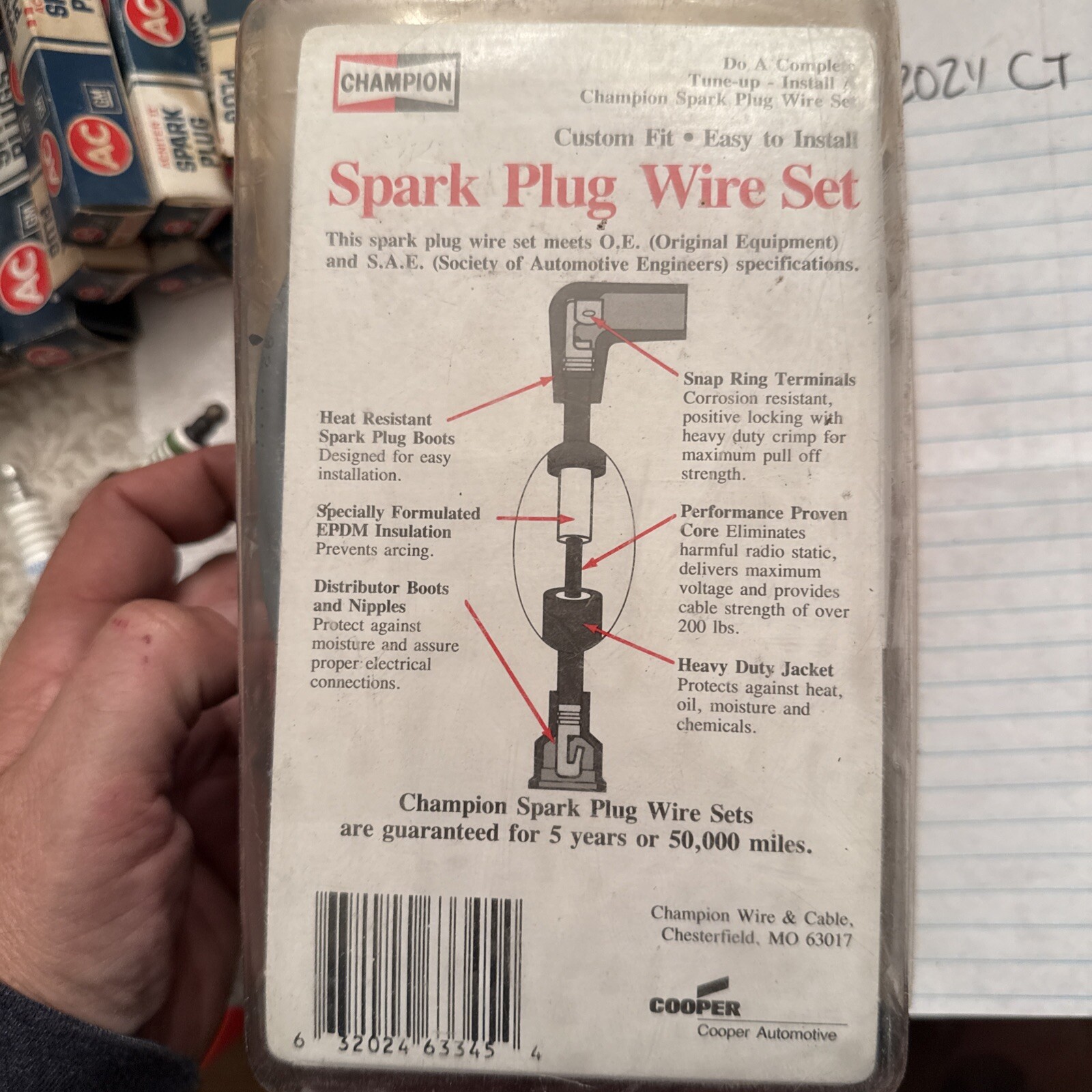 Champion Spark Plug Wire Set, Manufacturer Part No. 60345, New In Package - Image 4
