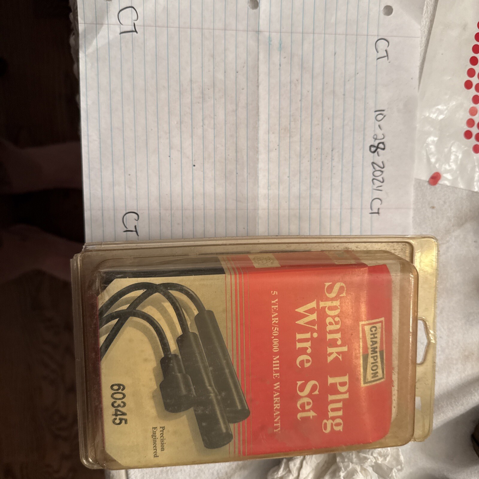 Champion Spark Plug Wire Set, Manufacturer Part No. 60345, New In Package