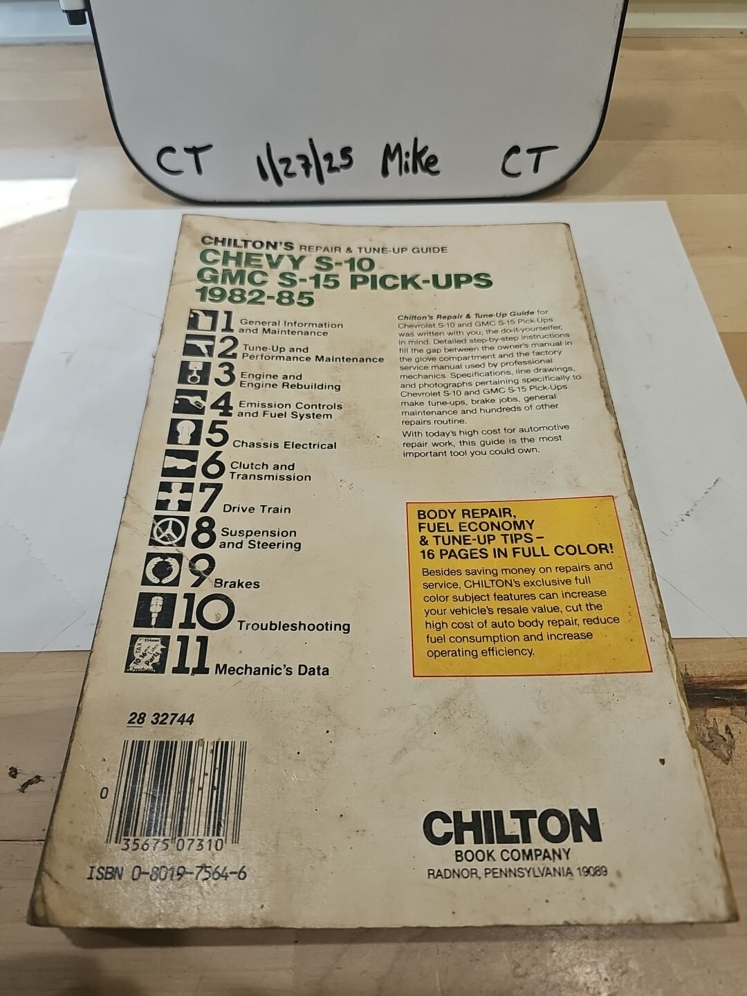 Chilton Repair & Tune Up Guide Book Manual Chevy S10 GMC S15 Pick Ups 1982-1987 - Image 3