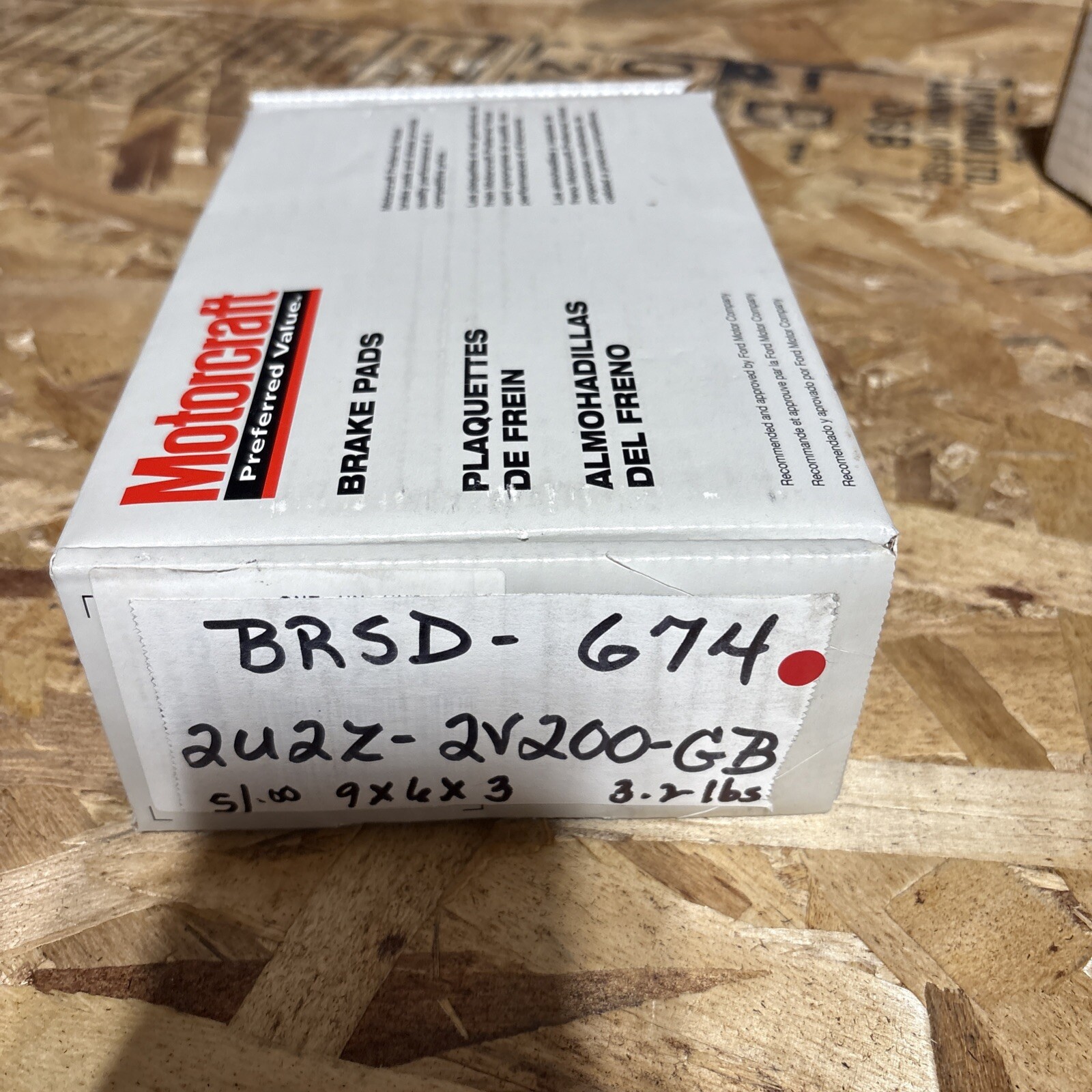 Disc Brake Pad Set-Pads Integrally Molded Motorcraft BRSD-674 2U2Z-2V200-GB