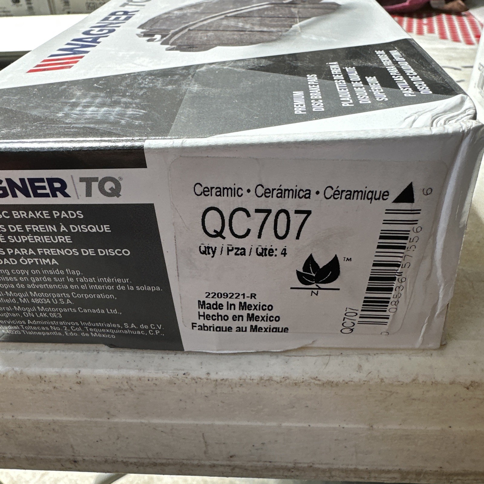 Disc Brake Pad Set-ThermoQuiet Disc Brake Pad Wagner QC707 - Image 3