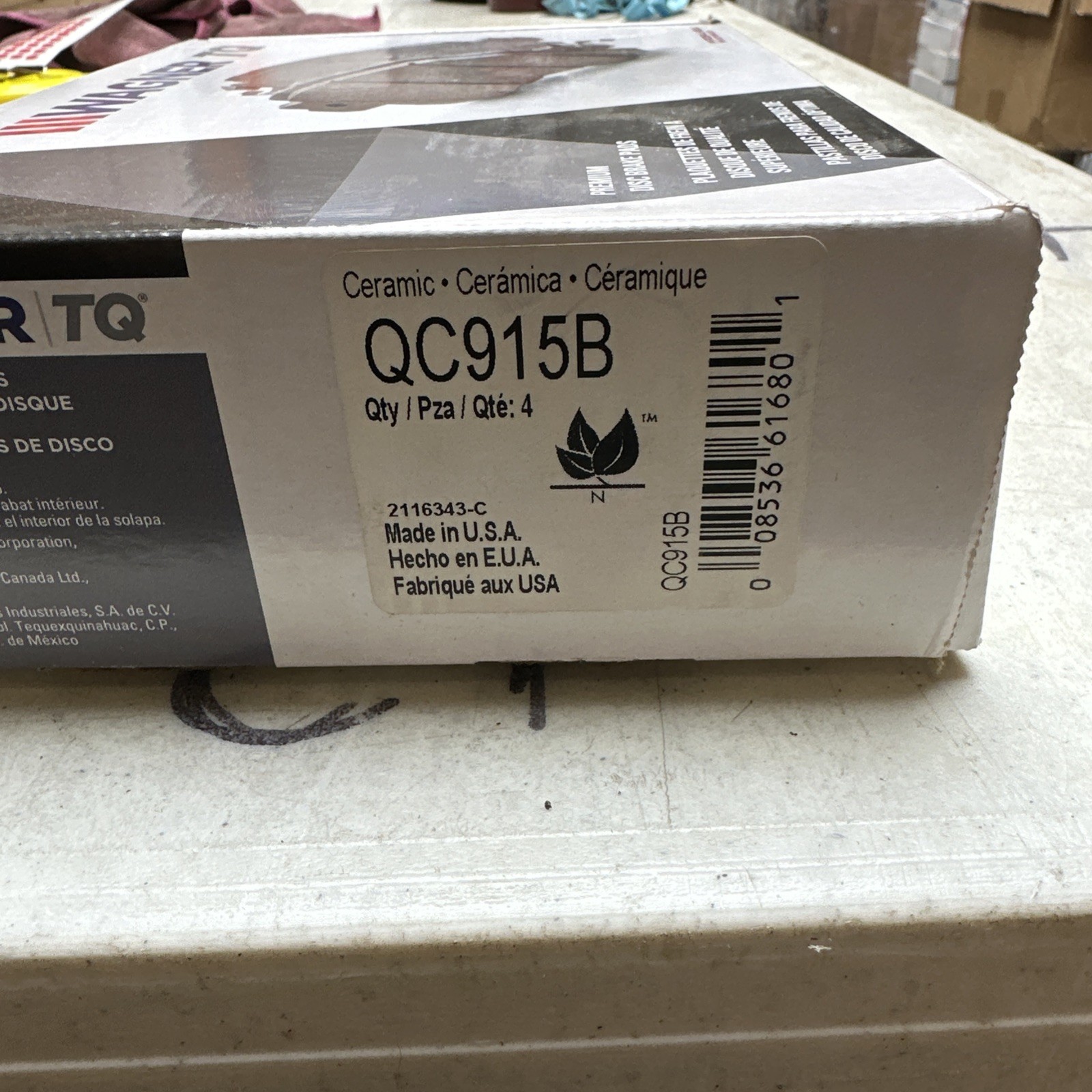 Disc Brake Pad Set-ThermoQuiet Disc Brake Pad Wagner QC915B - Image 3