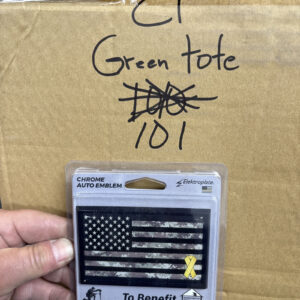 ELEKTROPLATE AUTO EMBLEM TRP-CAMO-BLK 3-1/4" x 2-1/2" USA FLAG