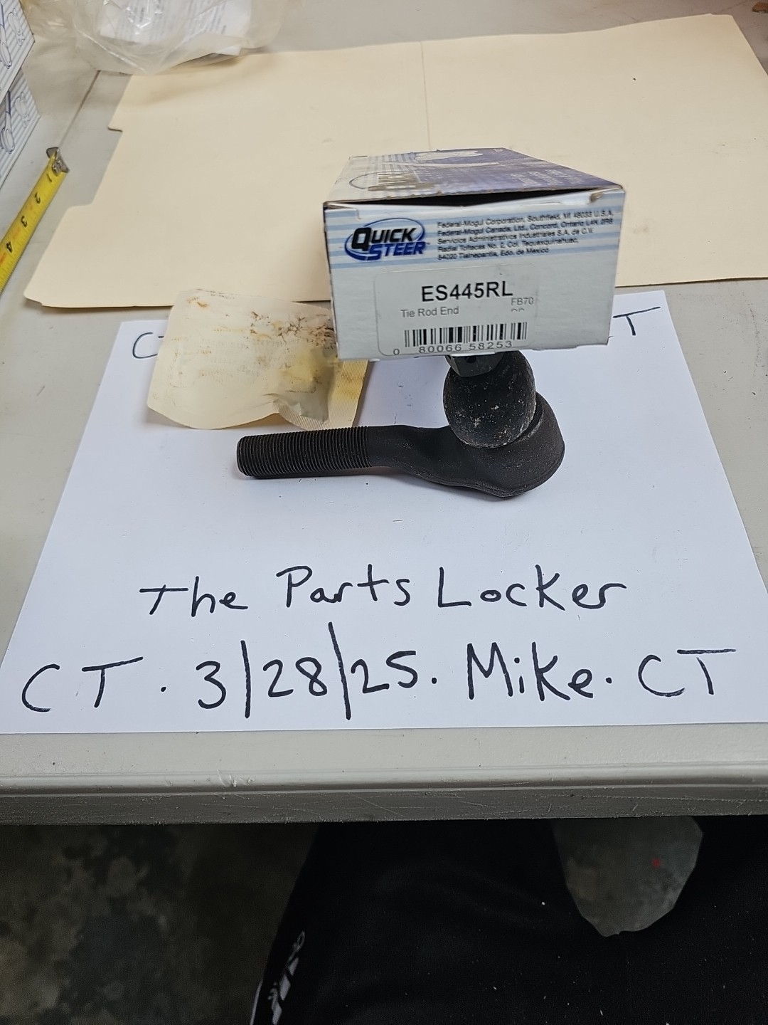 ES445RL Carquest Steering Tie Rod End, FRONT OUTER