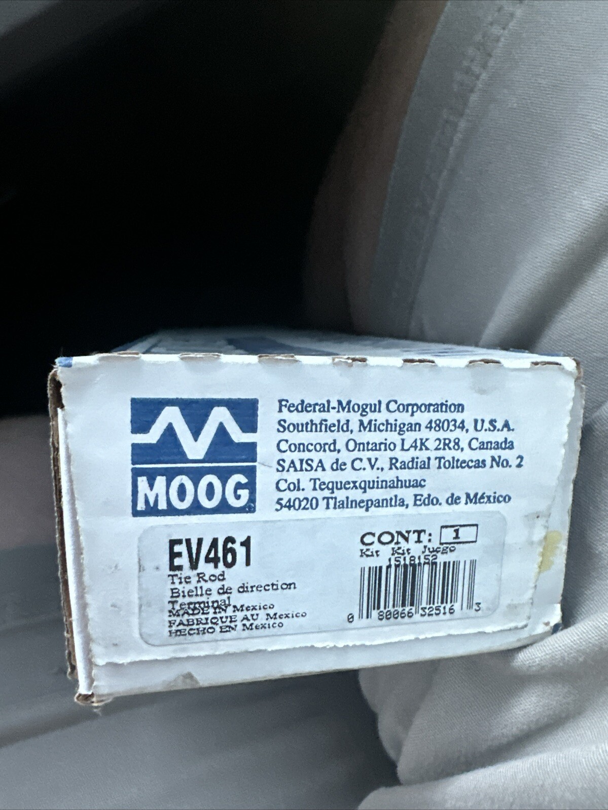 EV461 Moog Steering Tie Rod End