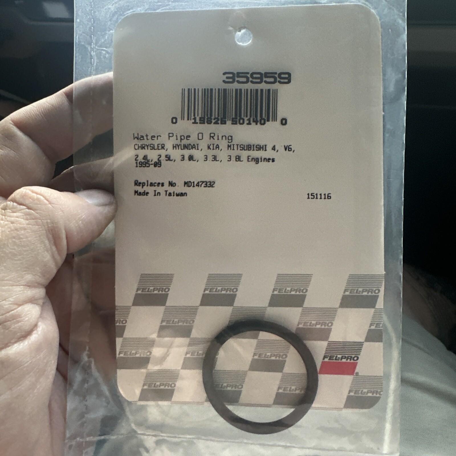 Engine Coolant Pipe O-Ring Fel-Pro 35959