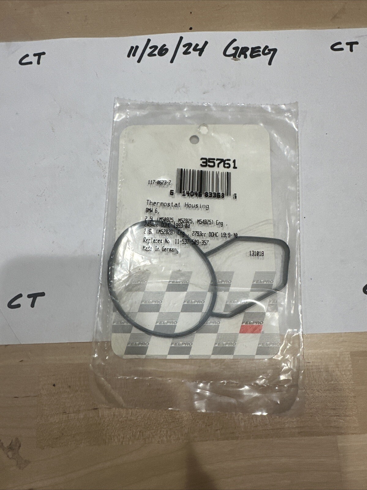 Engine Coolant Thermostat Housing Seal Fel-Pro 35761