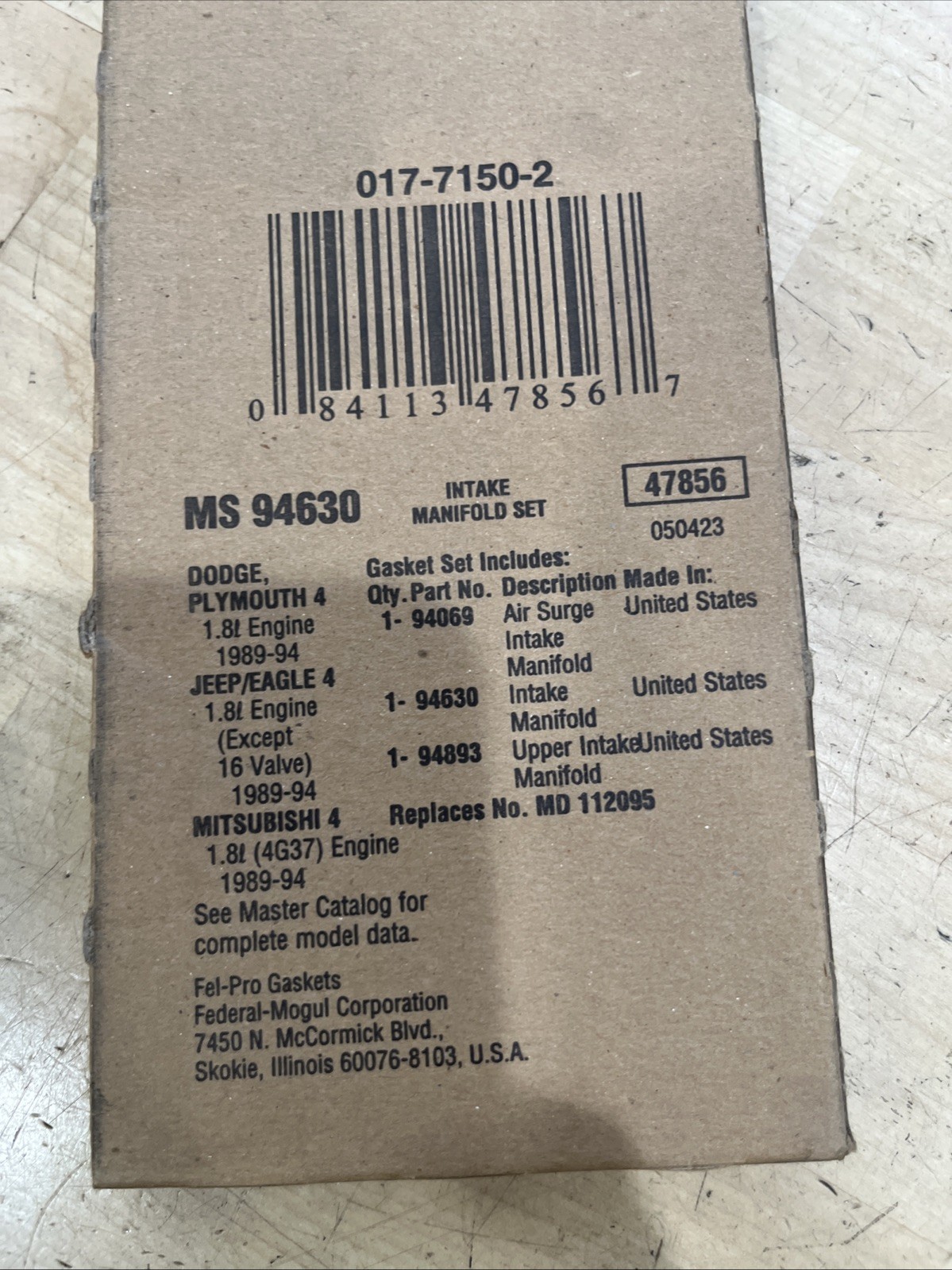 Fel-Pro MS94630 Intake Manifold Gasket Set For 89-94 Dodge Mitsubishi Eagle 1.8L - Image 3
