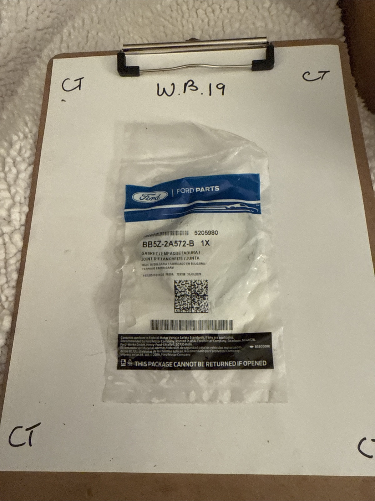 Ford Vacuum Pump Gasket BB5Z-2A572-B