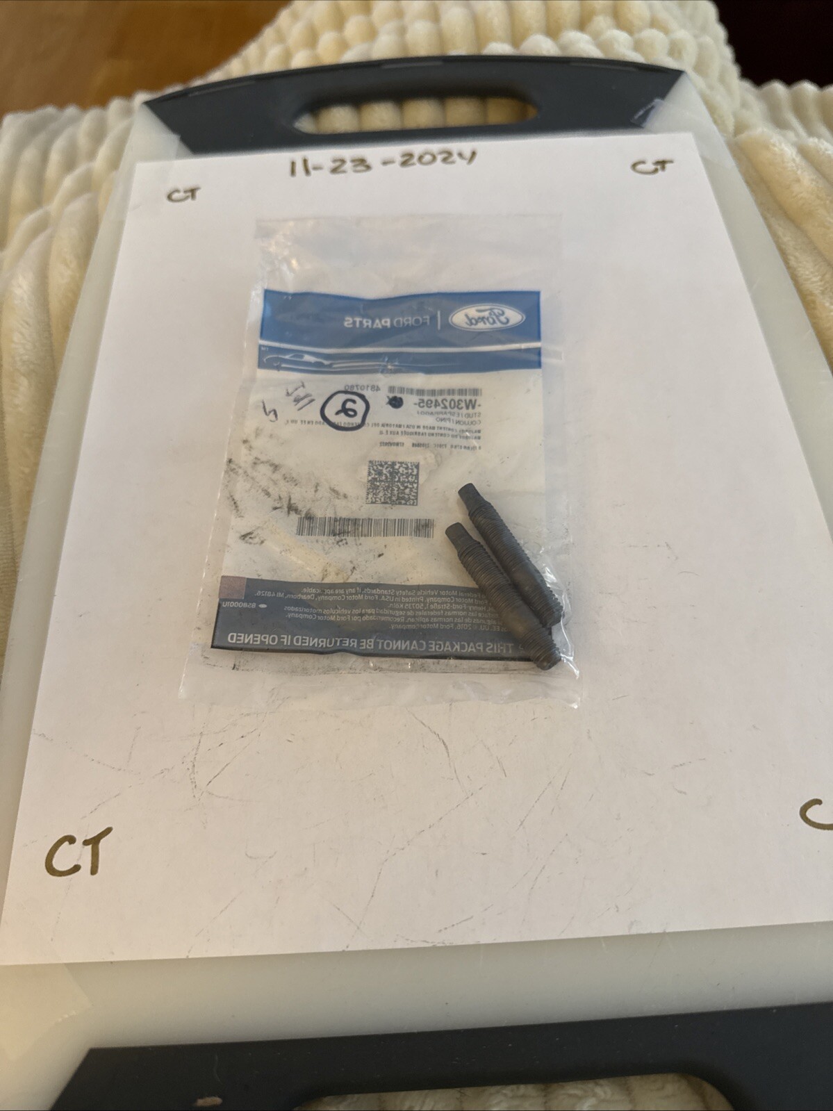 GENUINE FORD EXHAUST MANIFOLD STUD W302495 SET OF (2) NEW OEM - Image 3