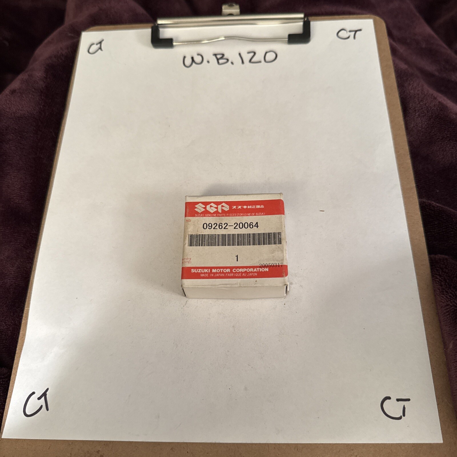 GENUINE SUZUKI 09262-20064 CRANKSHAFT BEARING (20X47X14)