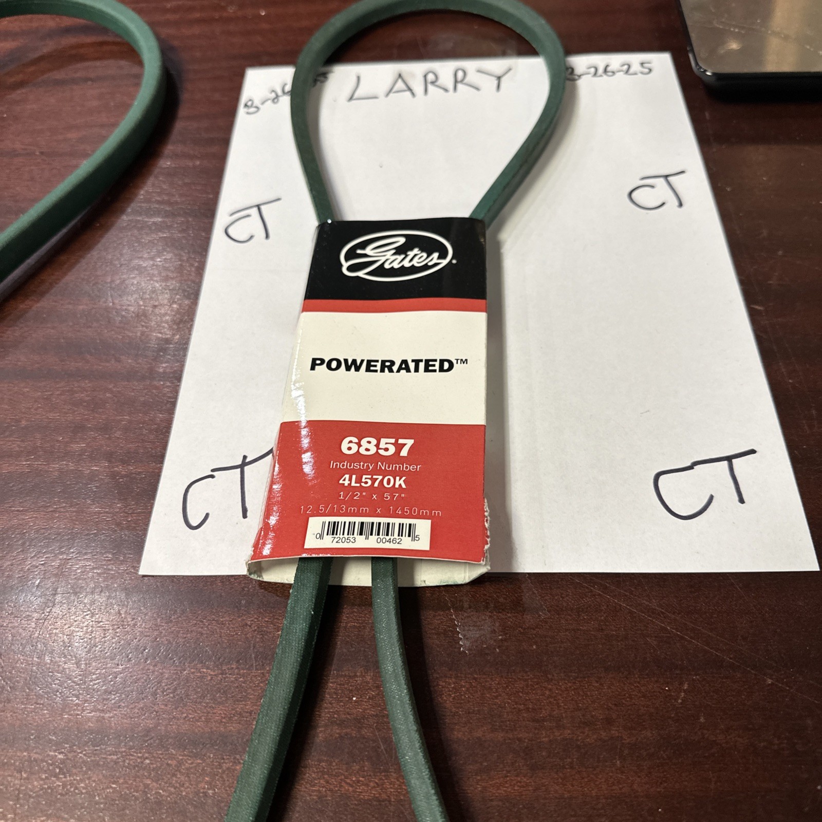 Gates 6857 PoweRated FHP Medium Horse-Power V-Belt 1/2” x 57”