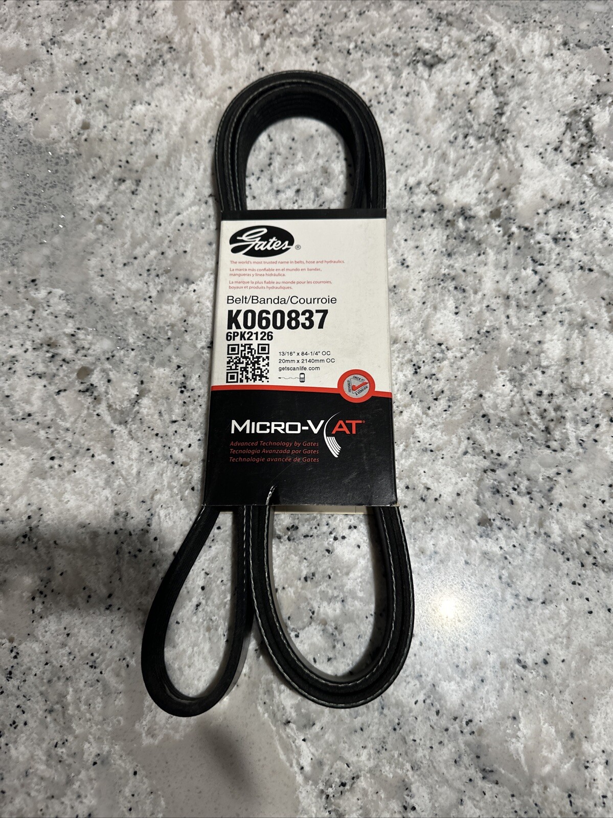 Gates K060837 Micro-V At Serpentine Drive Belt