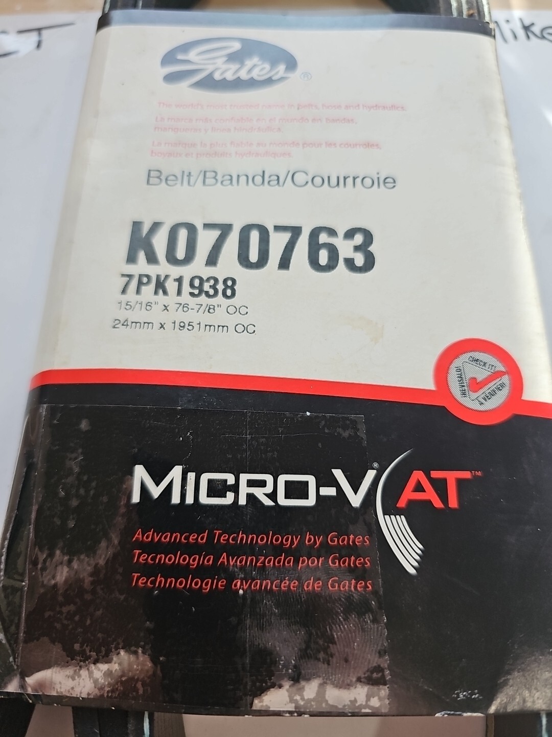 Gates Serpentine Belt Premium OE Micro-V AT Belt Gates K070763 - Image 3