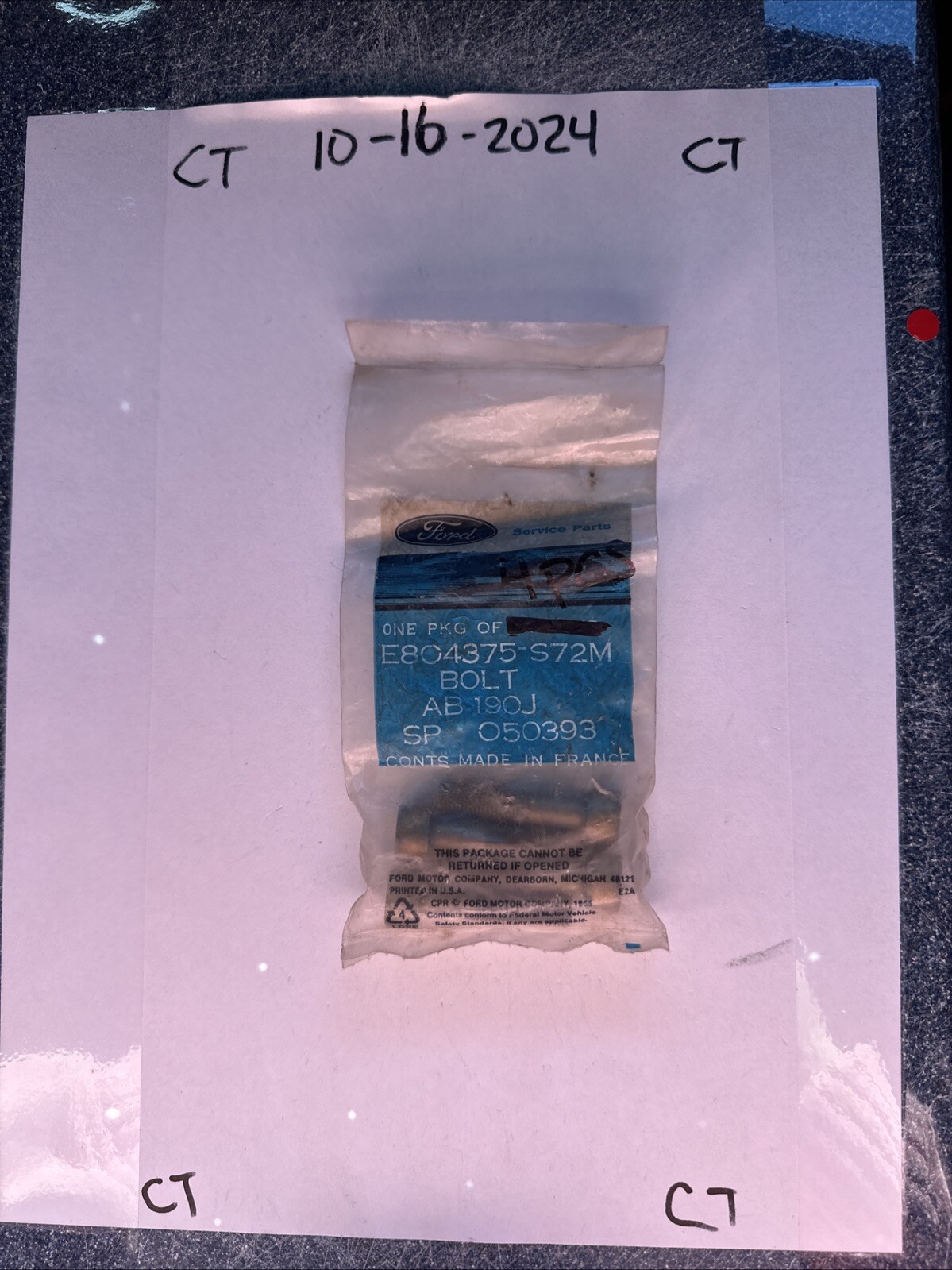 Genuine Ford Bolt NOS E804375-S72M