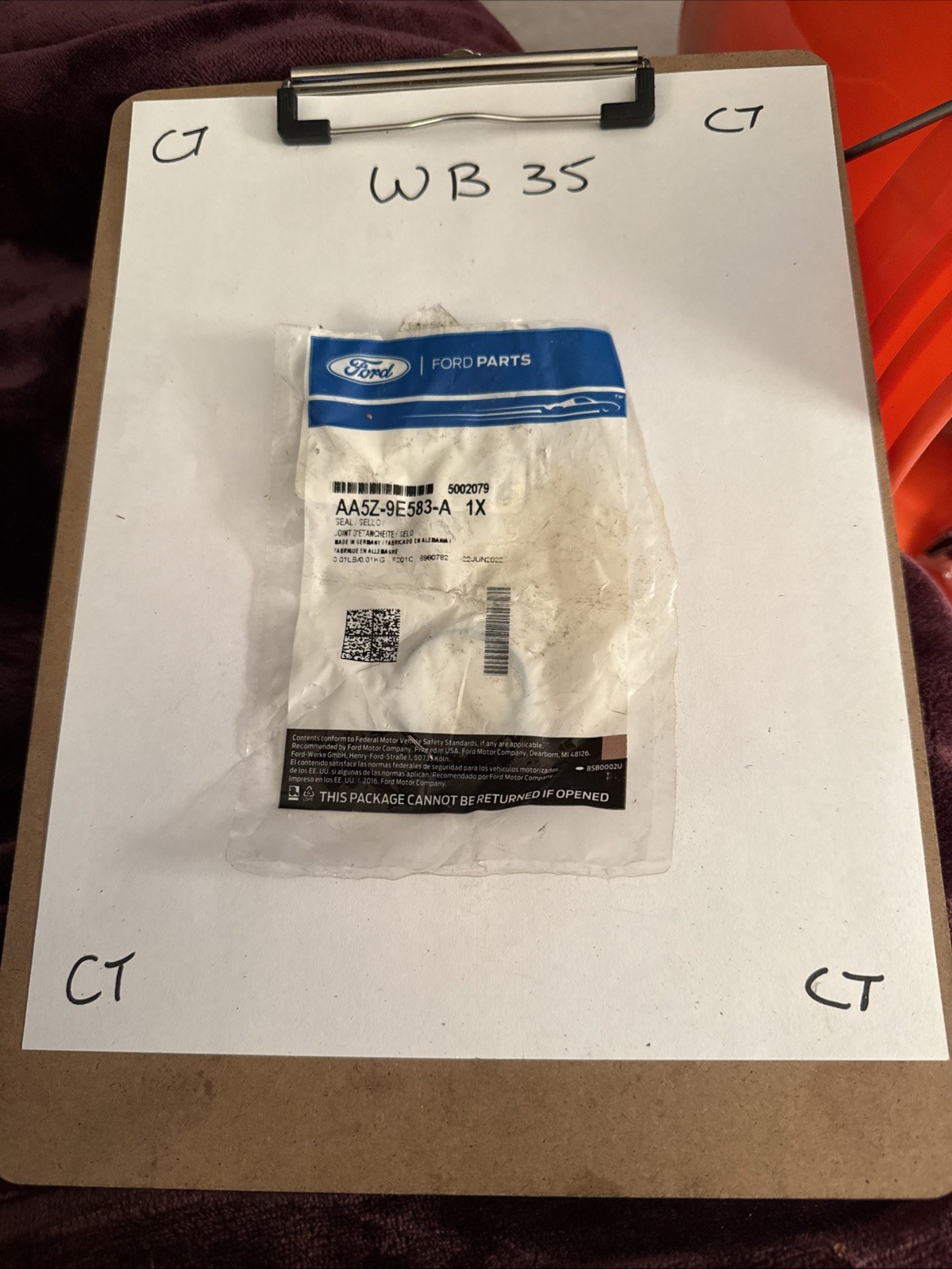 Genuine Ford Fuel Pump Gasket AA5Z-9E583-A