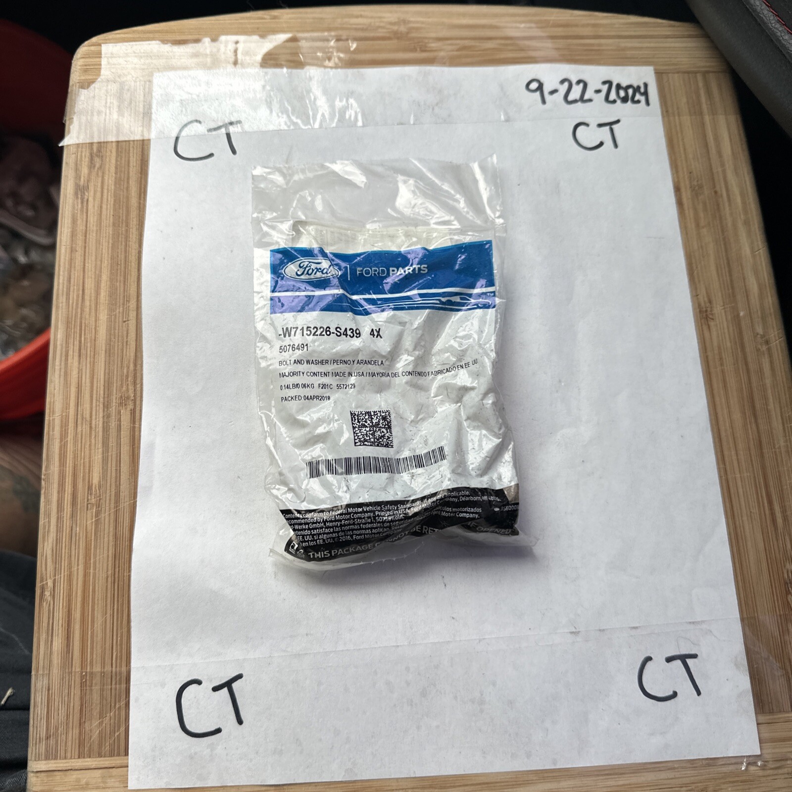 Genuine Ford Headlamp Assembly Lower Bolt -W715226-S439