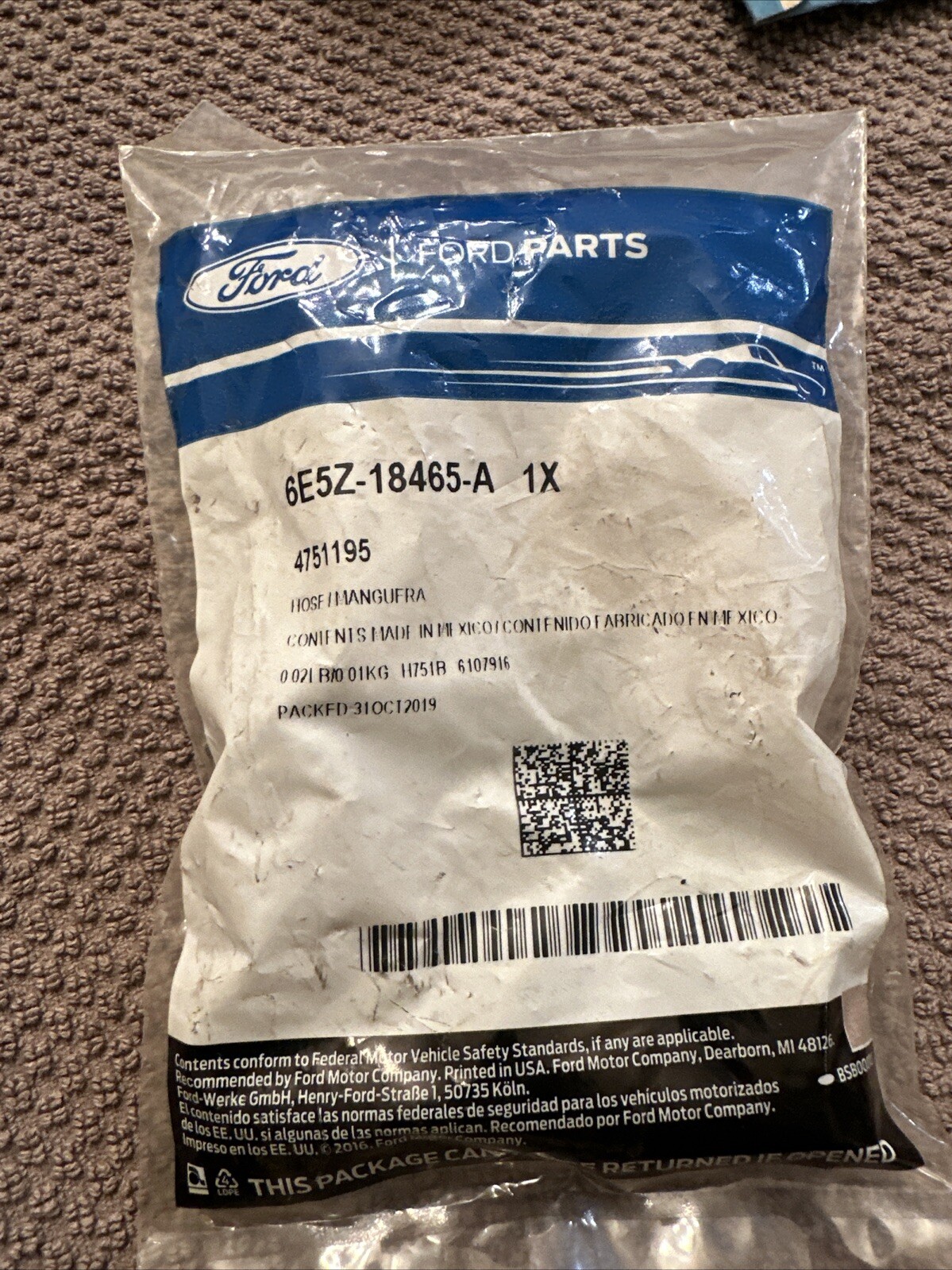 Genuine Ford Hose 6E5Z-18465-A