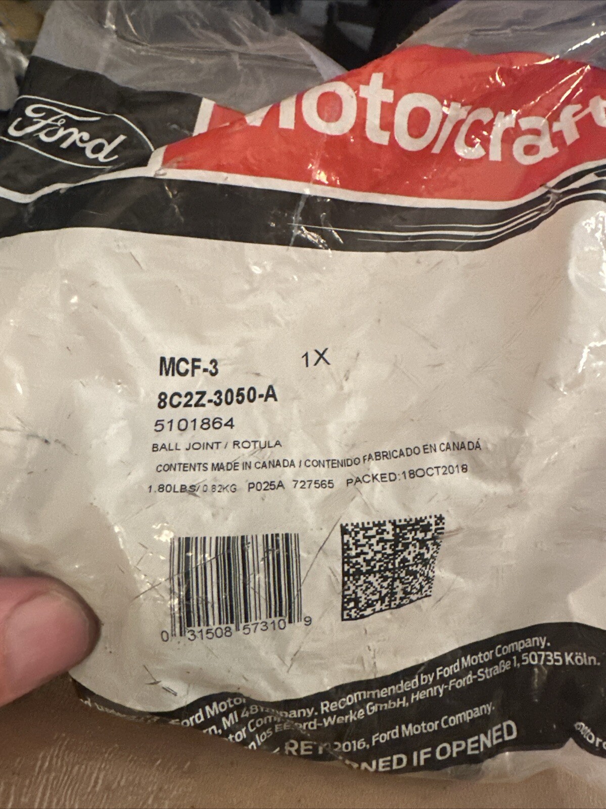 Genuine Ford Lower Ball Joint 8C2Z-3050-A