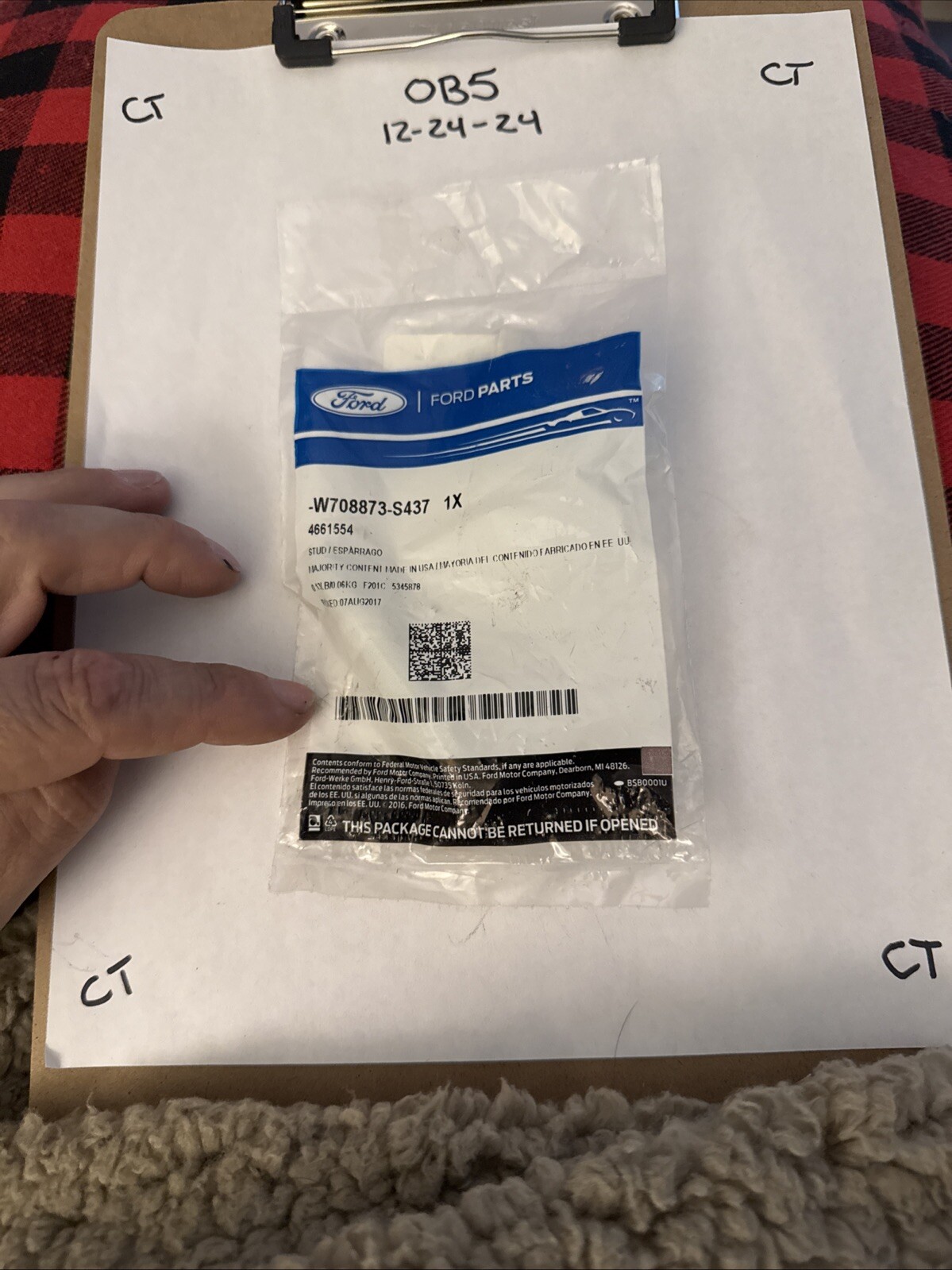 Genuine Ford Motor Mount Stud W708873-S437