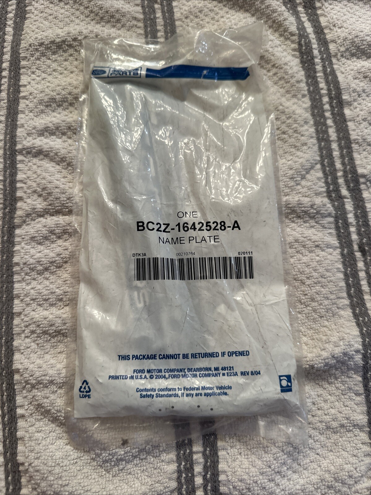 Genuine Ford Nameplate BC2Z-1642528-A