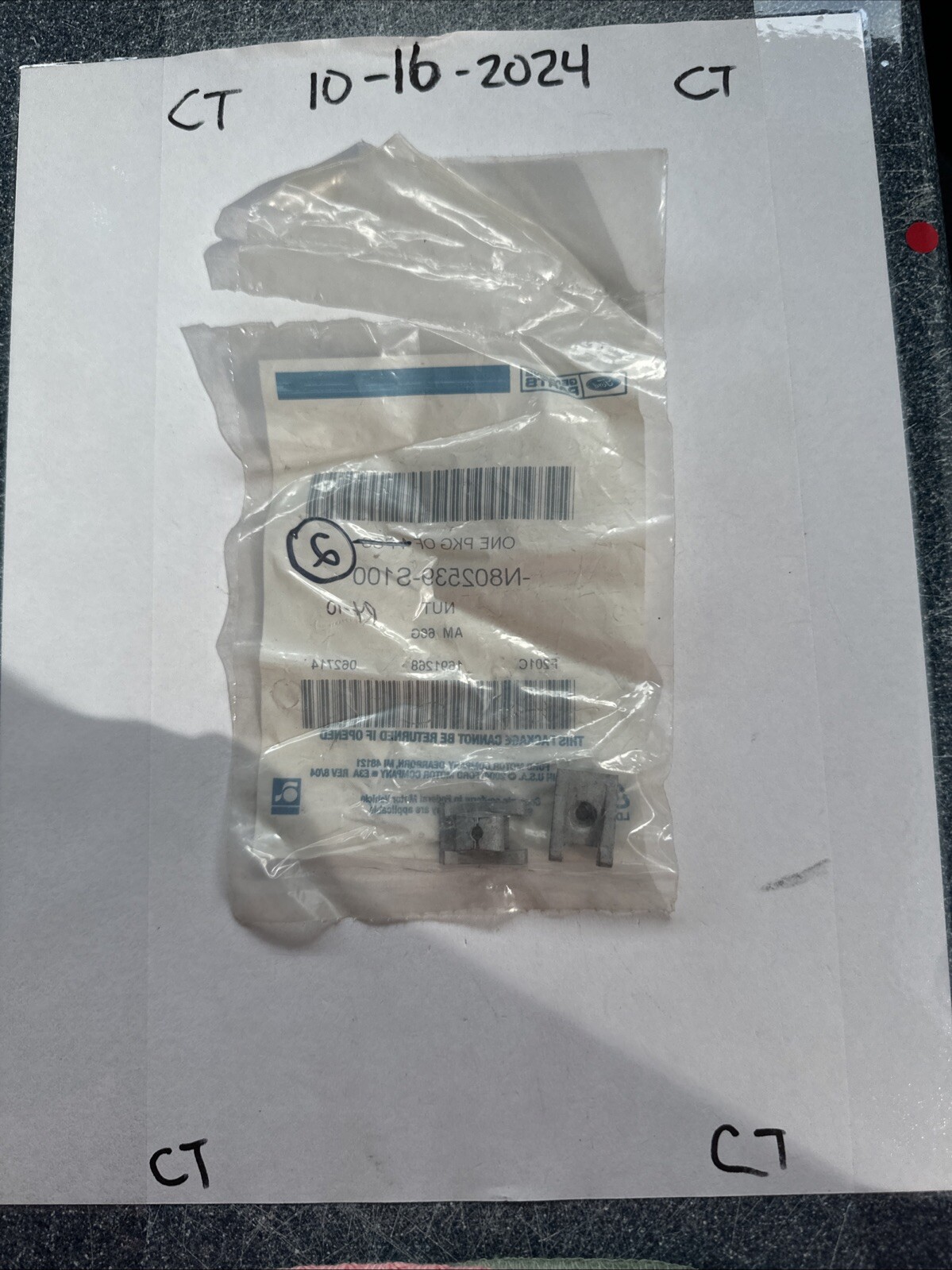 Genuine Ford Nut Adjusting Screw N802539-S100 (pack Of 2) - Image 3