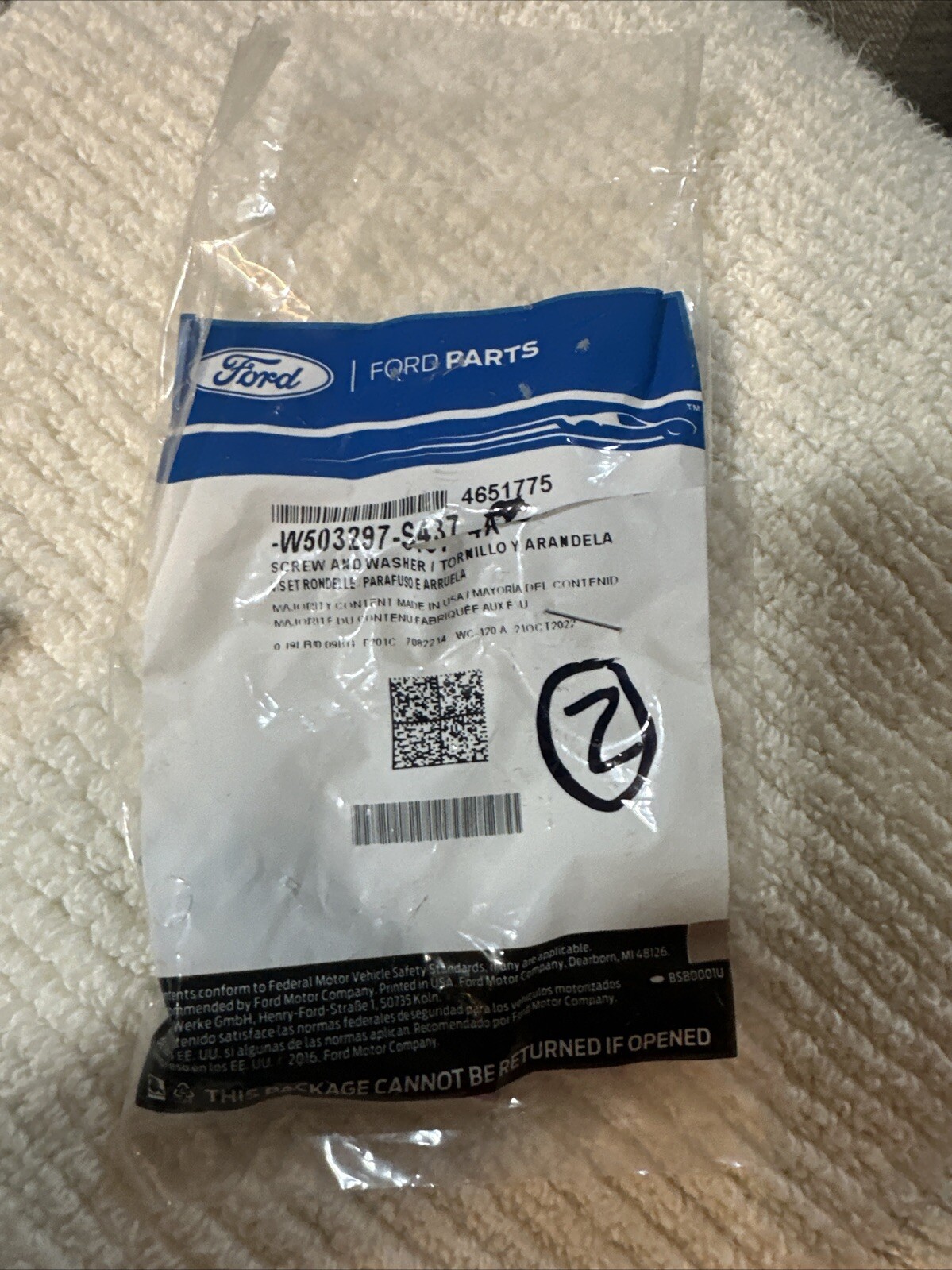 Genuine Ford OE W503297-S437M - Lower Belt Tensioner Bolt For Ford F-150 2018-22