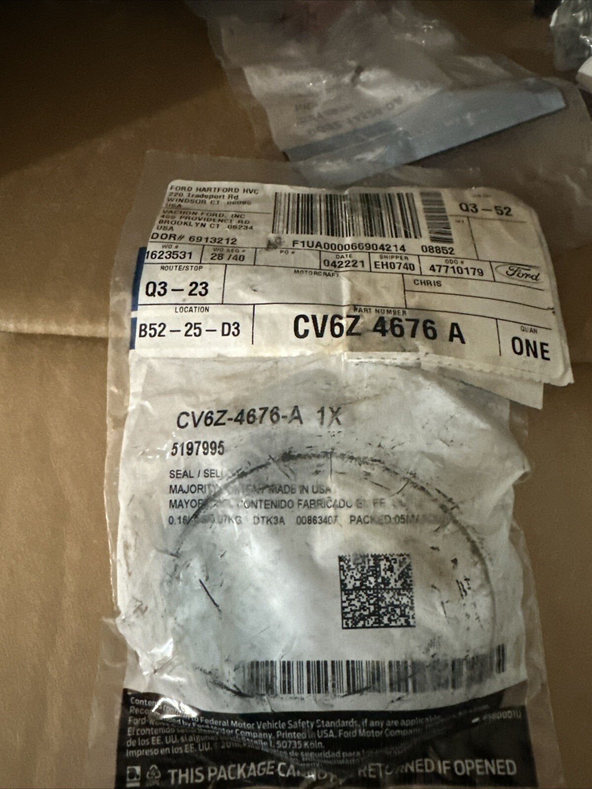 Genuine Ford Rear Differential Pinion Seal CV6Z-4676-A