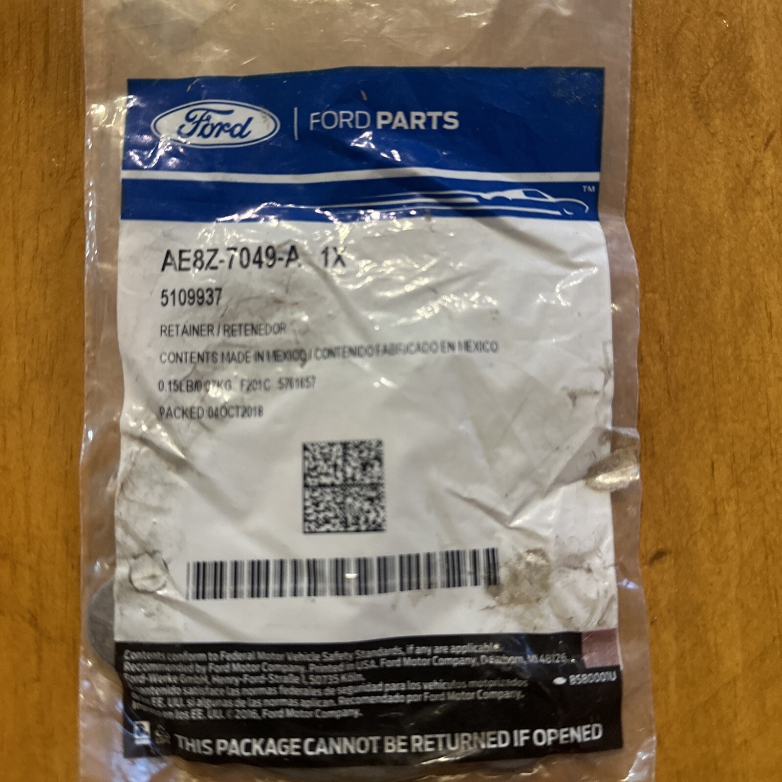 Genuine Ford Retainer Bearing AE8Z-7049-A